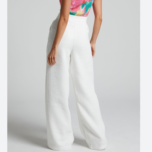 Showpo Walters Wide Leg High Waist Tailored Pants In White-IvoryTweed Size 2 - Picture 3 of 14